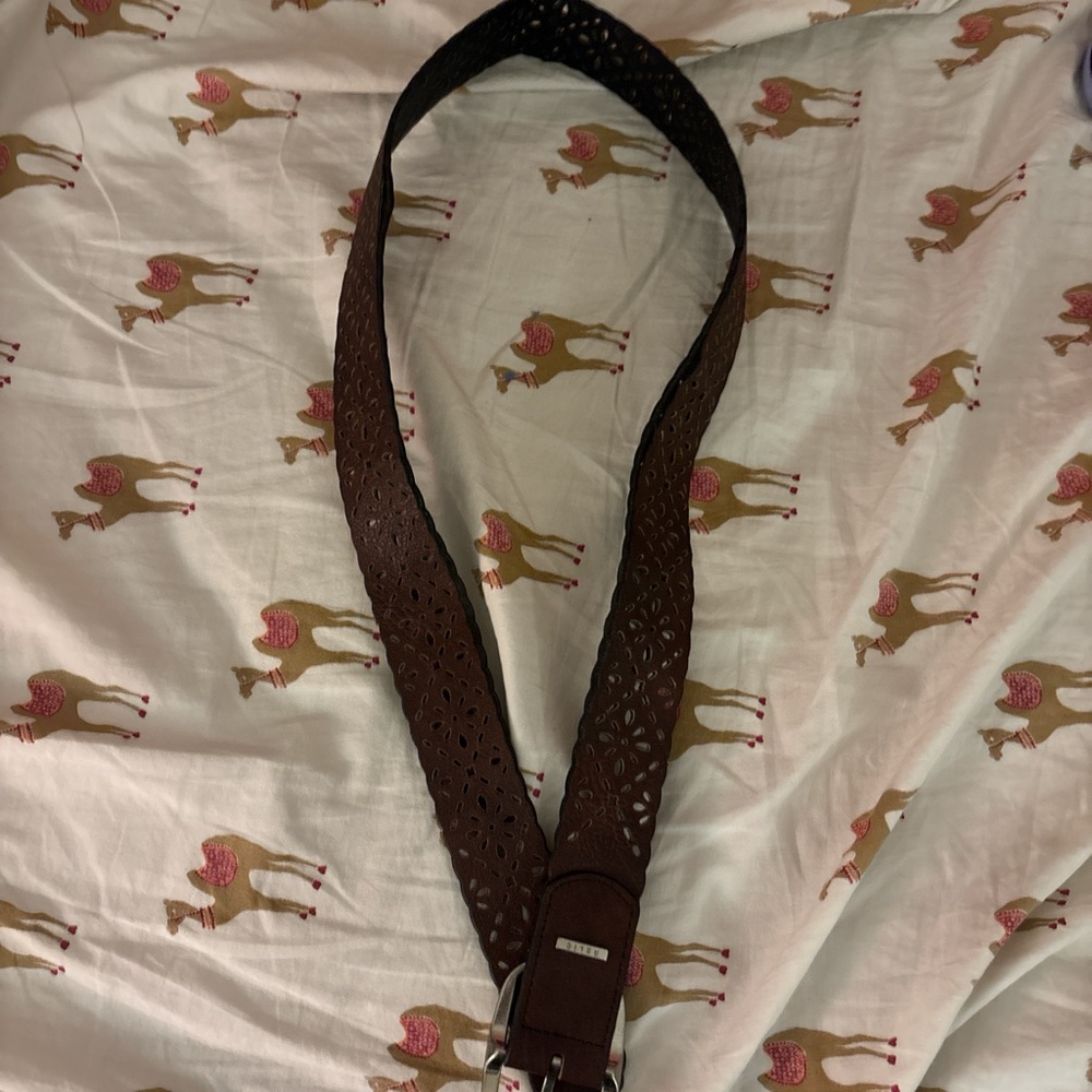 Relic Dark Brown Cutout Leather Belt